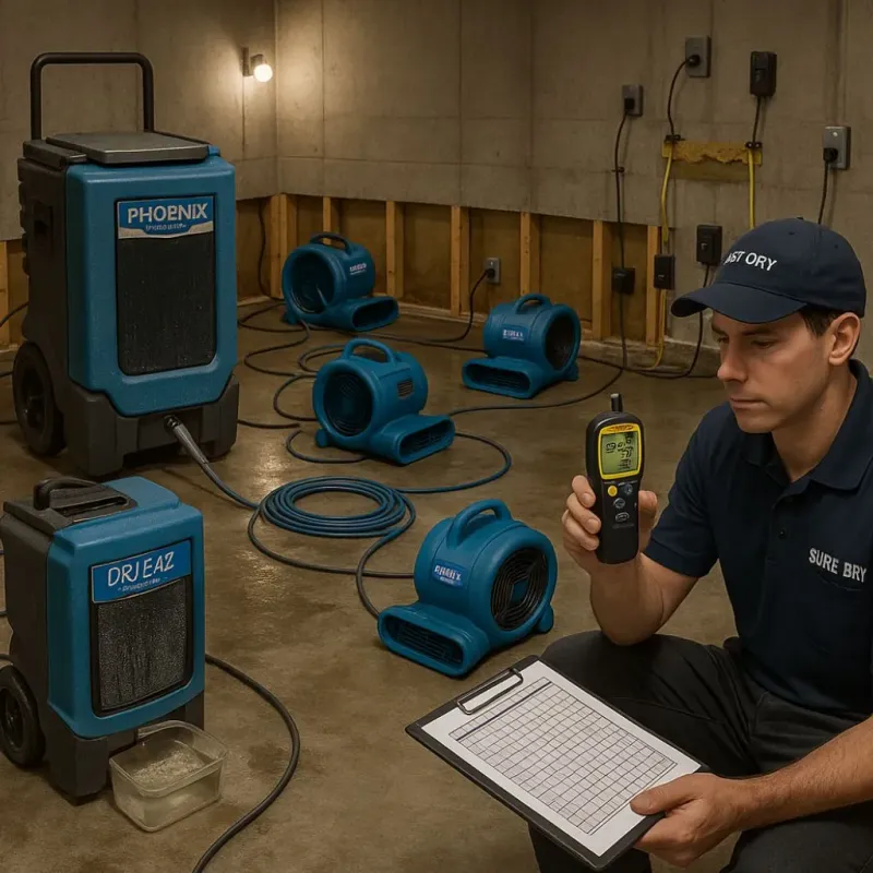 Structural Drying and Dehumidification process in City of Bedford, VA